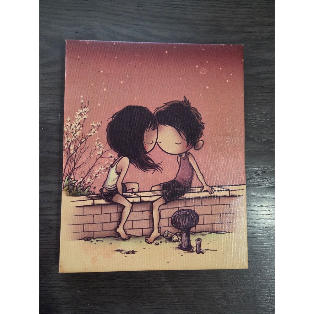 Romantic Cartoon Couple 8x10 Inch